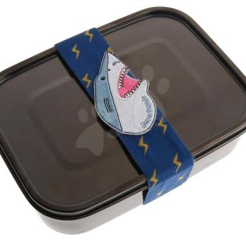 Tízórais doboz Stainless Steel Lunchbox Boys Black Nickel Sharkie Jeune Premier 100% rozsdamentes acél luxus kivitel 21*7 cm kép