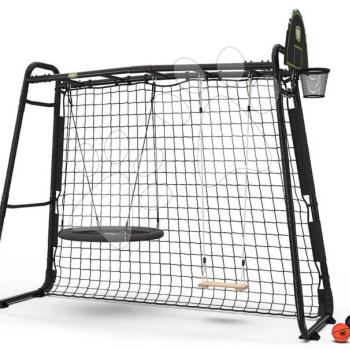 Többfunkciós fitneszközpont focihálóval GetSet Monkeybar MB205 Black Exit Toys hintákkal kosárlabdapalánkkal acél szerkezettel és tovább bővíthető kép