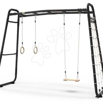 Többfunkciós fitneszközpont GetSet Monkeybar MB210 Black Exit Toys tornagyűrákkel hintával mászóhálóval és tovább bővíthető kép