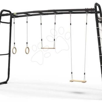Többfunkciós fitneszközpont GetSet Monkeybar MB310 Black Exit Toys tornagyűrűkkel hintával húzódszkodóval és mászóhalóval kép