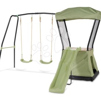 Többfunkciós játszótorony 2 hintával Ivy play tower double swing Exit Toys búvóhellyel homokozóval és csúszdával fémszerkezet kép