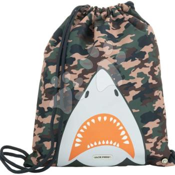 Tornazsák papucsra és tornaruhára Gym Bag Camo Shark Jack Piers ergonomikus luxus kivitel 2 évtől 36*44 cm kép