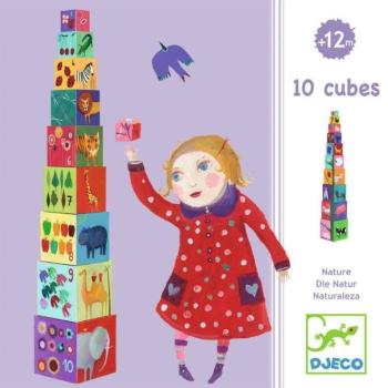 Toronyépítő kocka - természet, állat - 10 nature &amp; animal blocks - Djeco kép