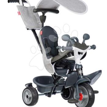 Tricikli és babakocsi egyben fékkel Baby Driver Grey Tricycle Smoby intuitív vezérléssel és halk EVA kerekekkel szürke 10 hó-tól kép
