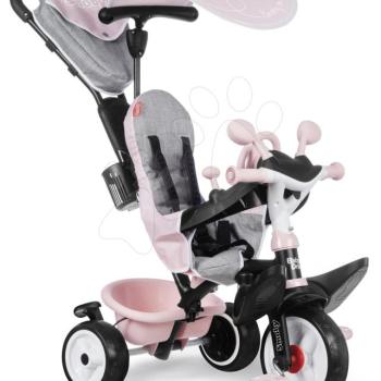 Tricikli és babakocsi egyben fékkel Baby Driver Plus Pink Smoby EVA kerekekkel és intuitív vezérléssel rózsaszín 10 hó-tól kép
