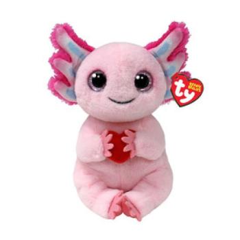 Ty Beanie Bellies plüss figura LOCKY, 15 cm - axolotl szívvel kép