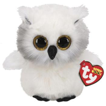 TY: Beanie Boos AUSTIN fehér bagoly 15cm kép