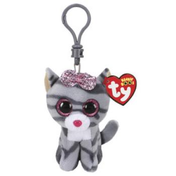 TY: Beanie Boos Clip KIKI szürke macska 8, 5cm kép