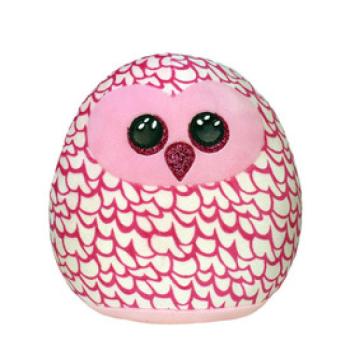 Ty Squish-a-Boos párna alakú plüss figura PINKY, 22 cm - rózsaszín bagoly kép