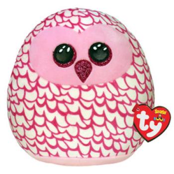 Ty Squish-a-Boos párna alakú plüss figura PINKY, 30 cm - rózsaszín bagoly kép