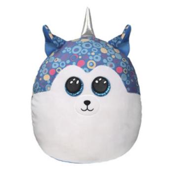 Ty Squishy Beanies párna alakú plüss figura HELENA, 30 cm - kék husky kétféle kép