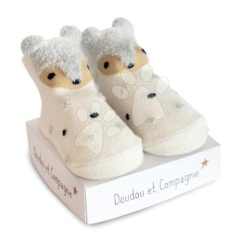 Újszülött zokni Panda Birth Socks Doudou et Compagnie fekete-fehér 0-6 hó-tól kép