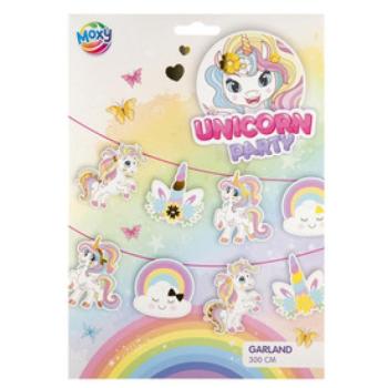 Unikornis papír girland, 3 m, 14 zászló kép