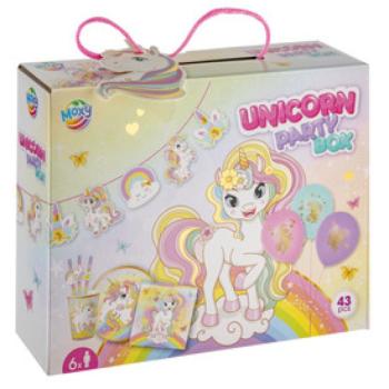 Unikornis partiszett 6 fő részére, 43 db kép