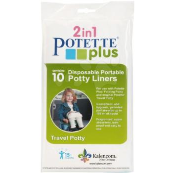 Utántöltő utazó bilibe/szűkítőbe Potette Plus 2in1 Kalencom bilológiailag lebomló eldobható 10drb zacskó a csomagban kép