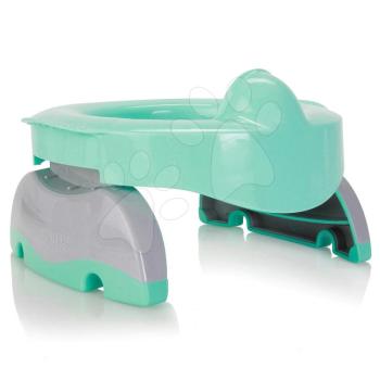 Utazó bili/ WC szűkítő Potette Premium 2in1 Pastel Teal Kalencom zöld-szürke + 3 db eldobható zacskó és utazótáska 15 hó-tól kép