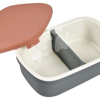 Uzsonnás doboz Ceramic Lunch Box Beaba Mineral Terracota kerámia szürke-narancs kép