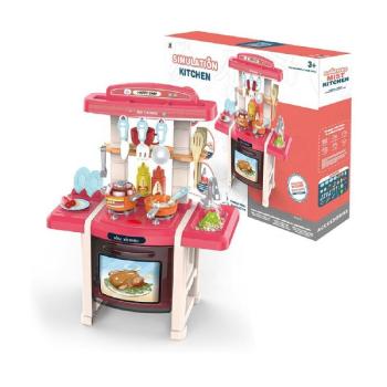Vagány játékkonyha működő mosogatóval és rengeteg kiegészítővel kis szakácsoknak 49 x 28 x 65 cm (BBMJ) kép