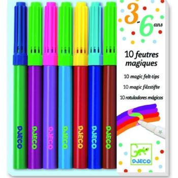 Varázs filctoll 10 db - 10 magic felt tips - Djeco kép