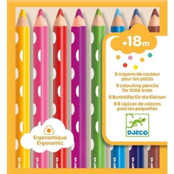 Vastag ceruza - 8 színű ceruza szett a legkisebbeknek - Colouring pencils for little ones - Djeco kép
