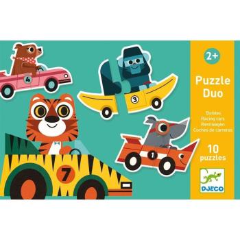 Versenyautók Puzzle - Kétrészes puzzle 20 db - Racing cars - DJ08148 kép