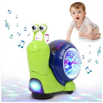 Világító és zenélő csiga alakú készségfejlesztő babajáték - ösztönzi a gyermeket a mászásra (BBJ) kép