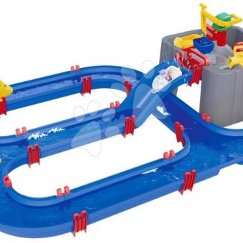 Vízi pálya kikötővel Harbour AquaPlay daruval vízi pumpával és 3 hajó 2 figura kép