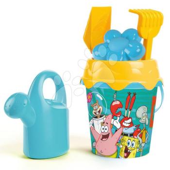 Vödör szett locsolókannával Sponge Bob Garnished Bucket Smoby 6 részes lapáttal gereblyével formával 18 cm magas 18 hó-tól kép
