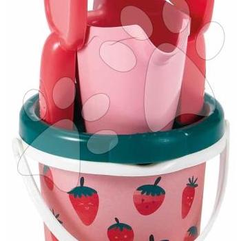 Vödör szett locsolókannával Strawberry Bucket Beach Écoiffier 12 cm magas 5 részes lapáttal és gereblyével 12 hó-tól kép