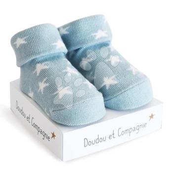 Zokni újszülött részére Birth Socks Doudou et Compagnie kék lágy mintásd 0-6 hó kép