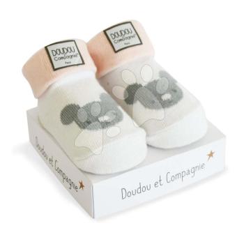 Zokni újszülött részére Birth Socks Doudou et Compagnie rózsaszín lágy mintával 0-6 hó DC3702 kép