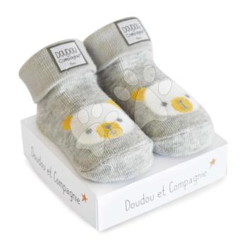 Zokni újszülött részére Birth Socks Doudou et Compagnie szürke lágy mintás 0-6 hó kép