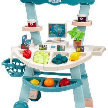 Zöldséges stand kosárral Vert Azur Écoiffier mérleggel és zöldségekkel 21 kiegészítővel 18 hó-tól kép