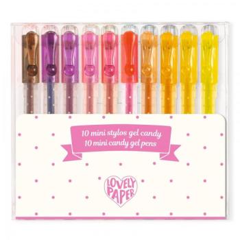 Zselés mini toll készlet - 10 cukorkás színben - 10 mini candy gel pens - DD03786 kép