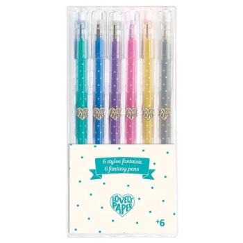 Zselés toll szett 6 színnel - édes színekkel - 6 glitter gel pens - Djeco kép