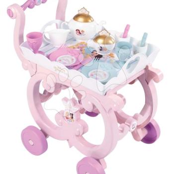 Zsúrkocsi Disney Princess XL Tea Trolley Smoby nagy teás készlettel 17 darabos kép