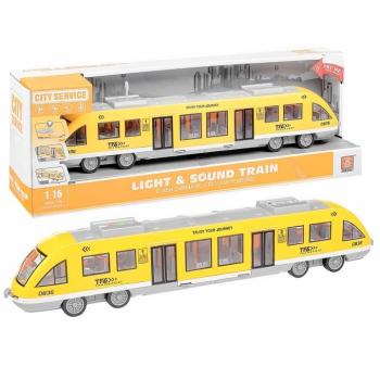 43 cm hosszú lendkerekes játék vonat élethű hanghatásokkal, nyitható ajtókkal és világító utastérrel (BBMJ) (BBJ) kép