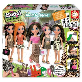 Kreatív alkotás My Model Doll Design Animal Print Educa alkosd meg saját állatkás stílusú babádat 5 moell 6 évtől EDU20098 kép