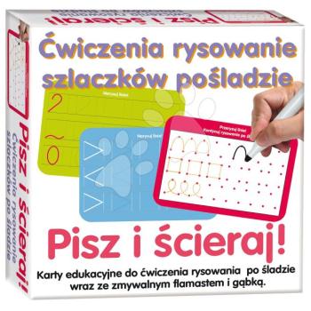 Oktatójáték Írj rá és töröld le Vonalvezetési gyakorlatok Dohány lengyel nyelvű kép