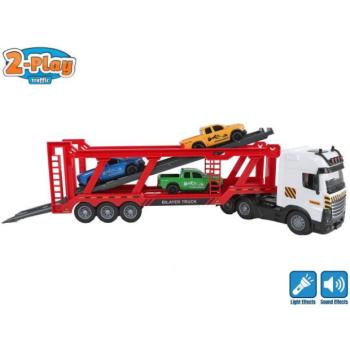 2-Play Traffic autószállító 38cm lendkerekes elemes fénnyel és hanggal + 3 autó kép
