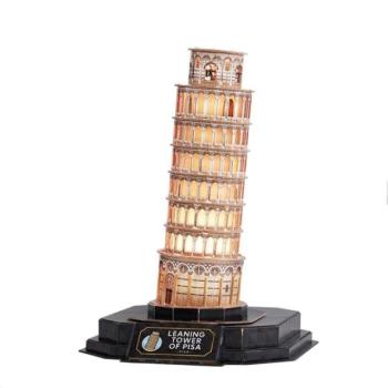 3D puzzle LED éjszakai kiadás: Pisai ferde torony 42 darabos kép