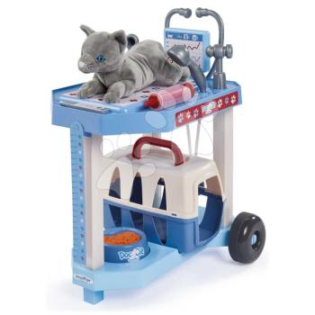 Állatorvosi kocsi plüss cicussal Cat Veterinary Set Écoiffier hordozóval etetőtállal és 12 kiegészítővel 18 hó-tól kép