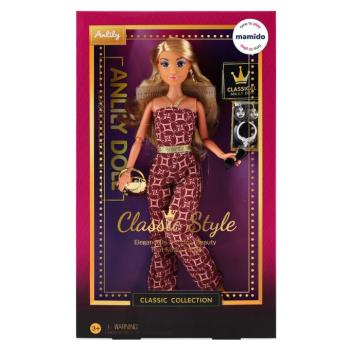 Anlily baba 29 cm szőke lila overallban kép