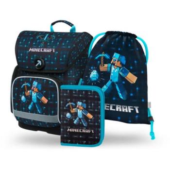 BAAGL SADA 3 Ergo Minecraft Kék Fejsze: iskolatáska, tolltartó, zseb kép