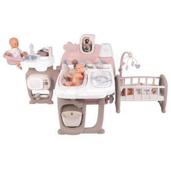 Babacenter Large Doll's Play Center Natur D'Amour Baby Nurse Smoby háromrészes 23 kiegészítővel (konyhácska, fürdőszoba, hálószoba) kép