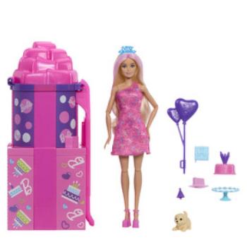 Barbie party reveal meglepetés szett csúszdával