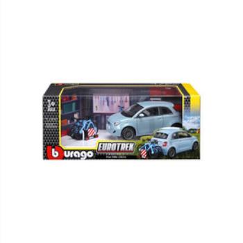 Bburago 1 /24 Fiat 500E bicikli tartóval
