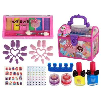 Beauty Kit bőrönd rózsaszín DIY smink köröm kiegészítők kép