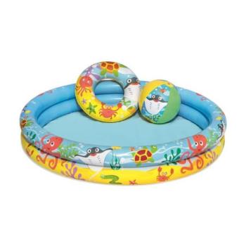 Bestway Felfújható KÉSZLET - medence 112cm, úszógumi 51cm, labda 41x15cm kép