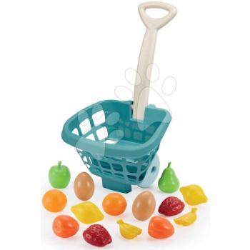 Bevásárlókocsi gyümölcsökkel és zöldségekkel Vert Azur Écoiffier 15 darabos kék 41 cm magas 18 hó-tól kép